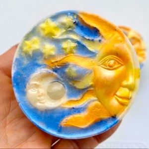 Sun and Moon Love Spell with Moonstone hand painted Artisan Soap 2.5 oz